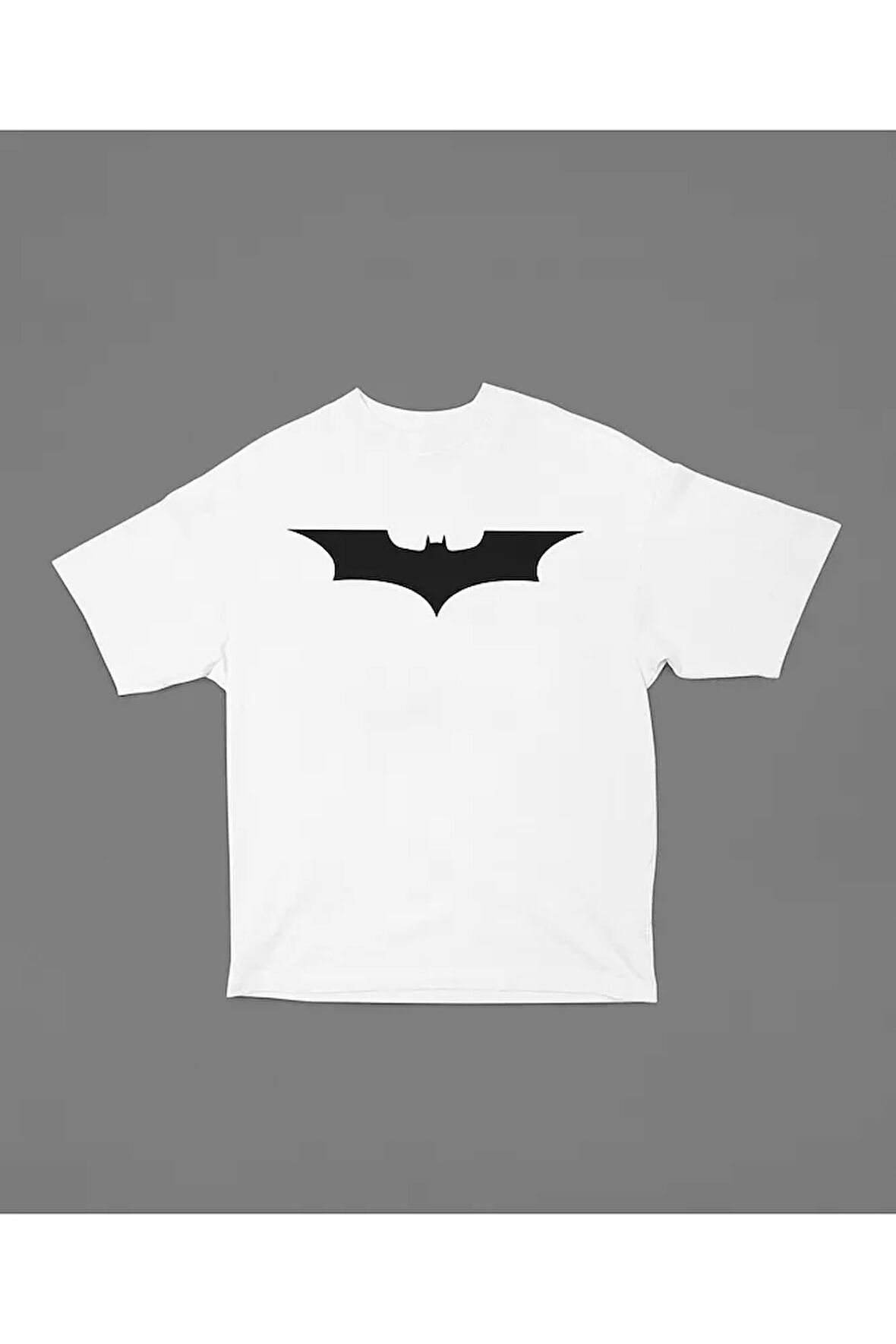 Batman Logo Baskılı Unisex Tişört, Oversize Batman Tişört