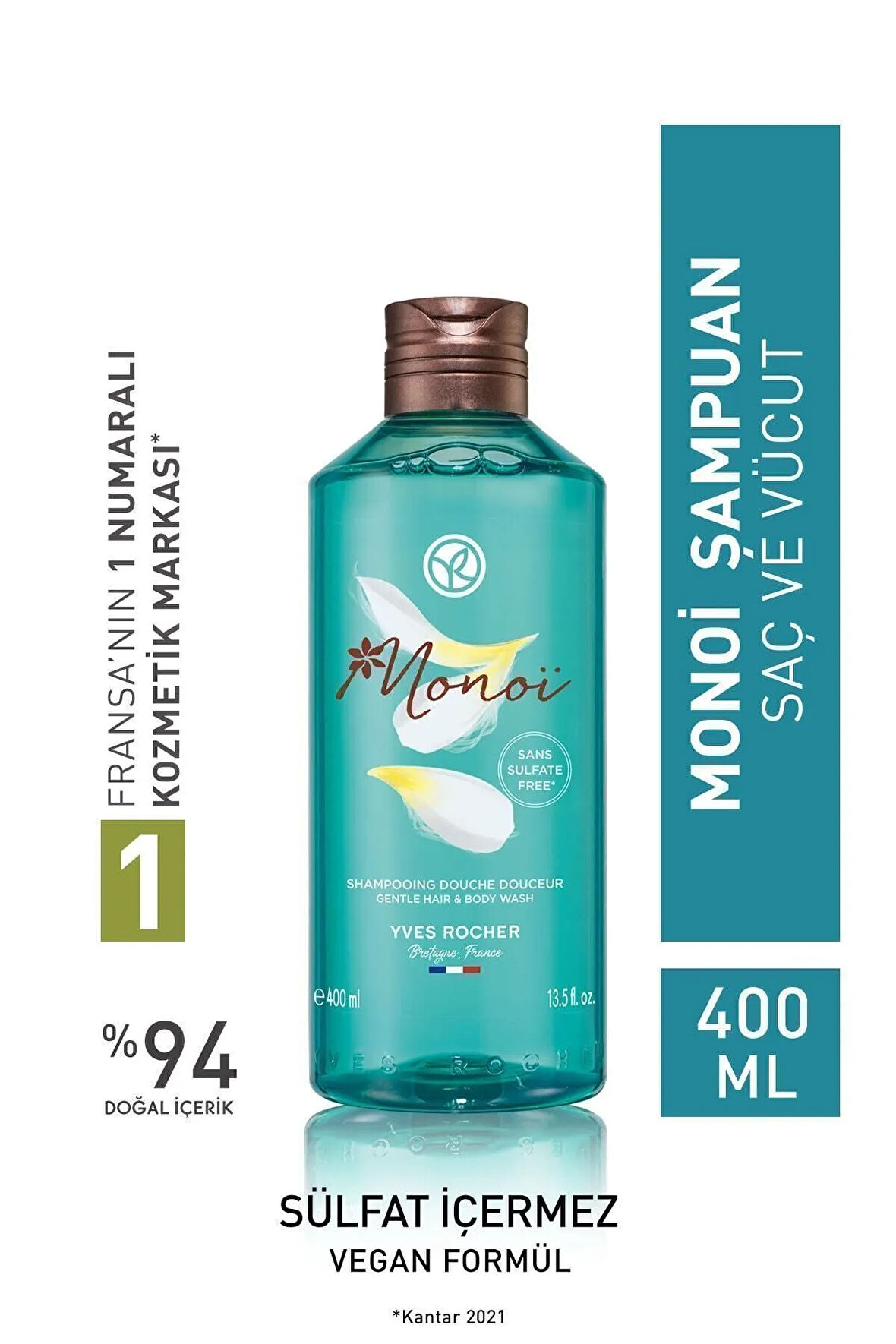 Monoi Saç Ve Vücut Şampuanı 400 Ml + Isana Men Duş Jeli 3 in 1 Fresh 300 ml