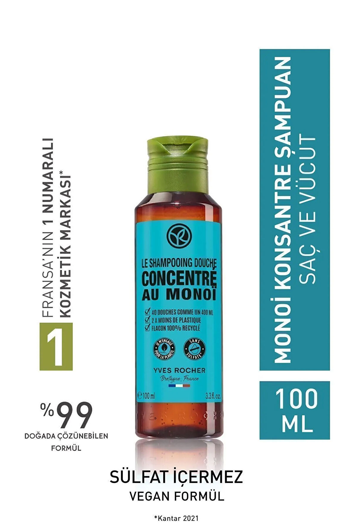 Monoi Konsantre Saç Ve Vücut Şampuanı-100ml + Isana Men Duş Jeli 3 in 1 Fresh 300 ml