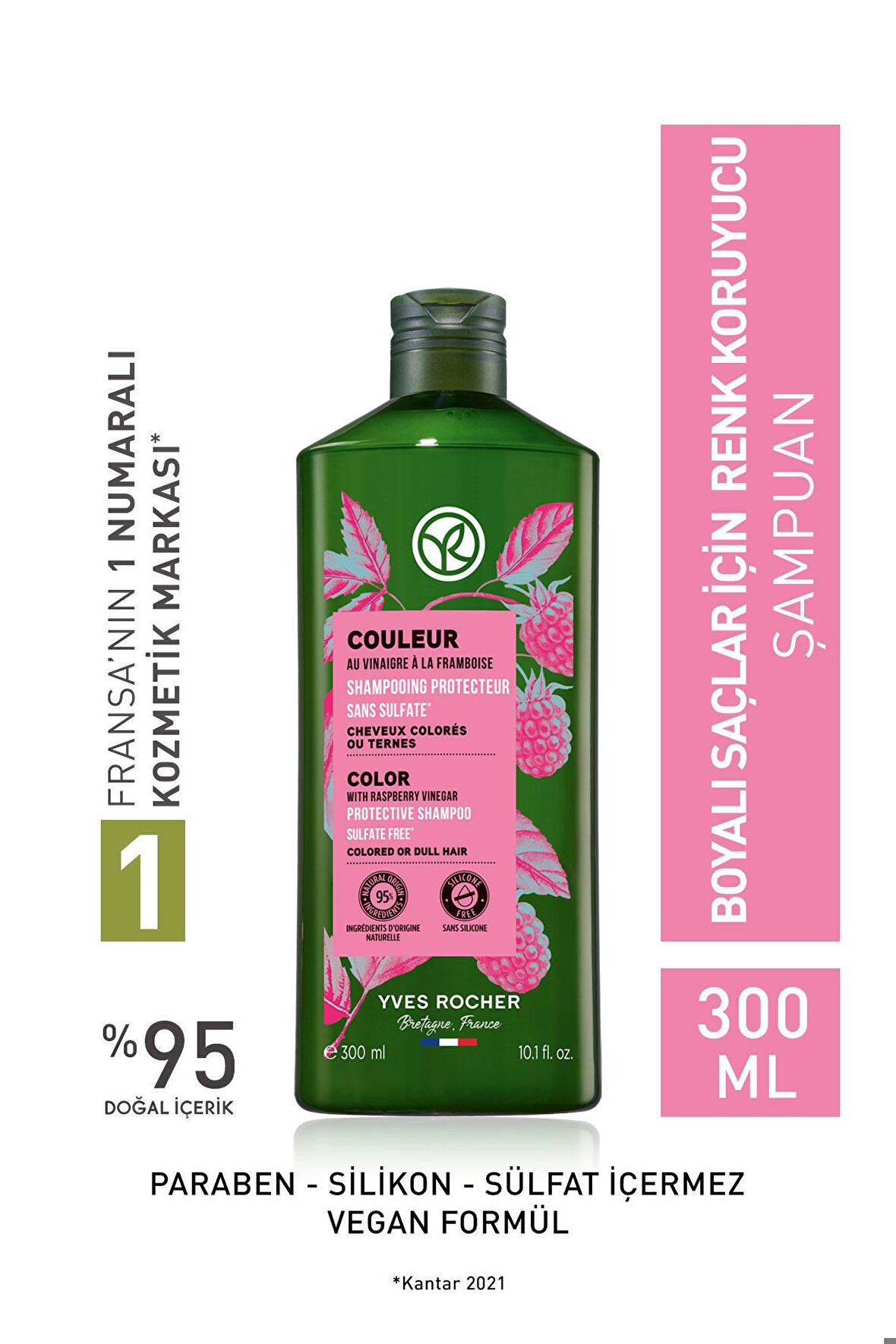 Yves Rocher Boyalı Saçlar Için (couleur) Renk Koruyucu Şampuan - Sülfatsız & Vegan-300 Ml 36177