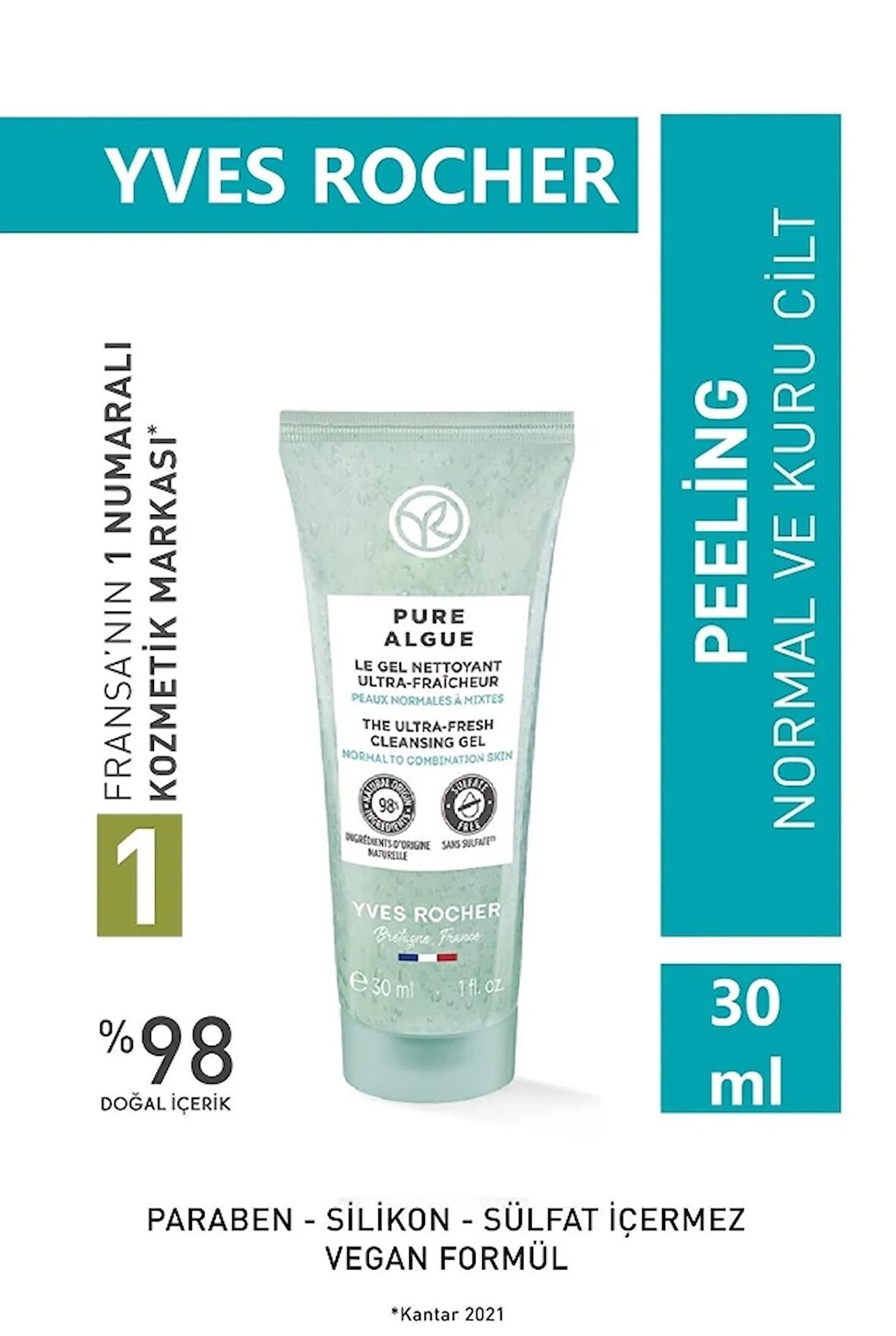 Yves Rocher Pure Algue- Nemlendirici Ve Canlandırıcı Peeling- 30 ml