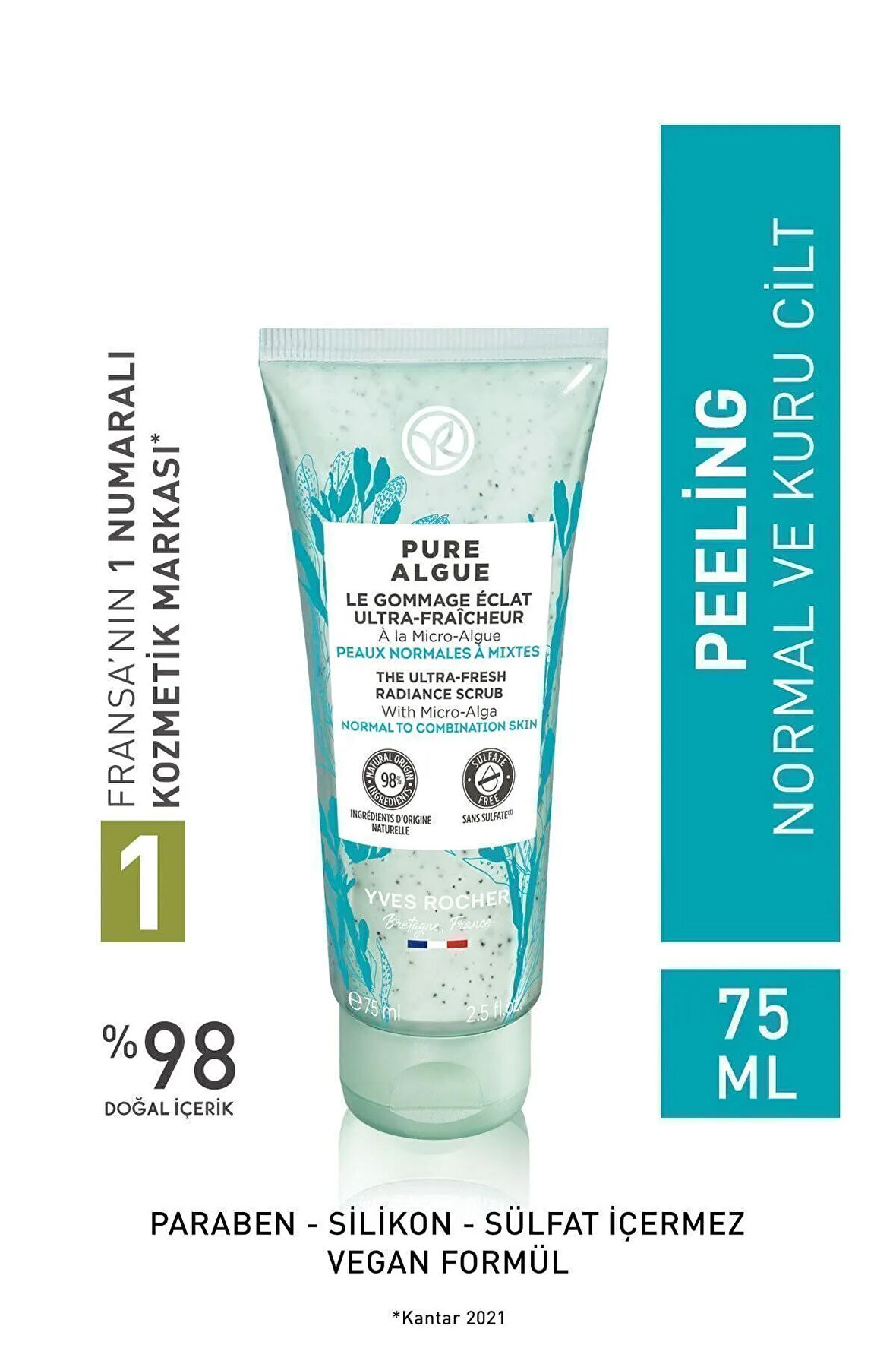 Normal Ve Kuru Ciltler Için Pure Algue Prebiyotik Yüz Peelingi-75 ml / La Roche Posay Jel Hediyeli