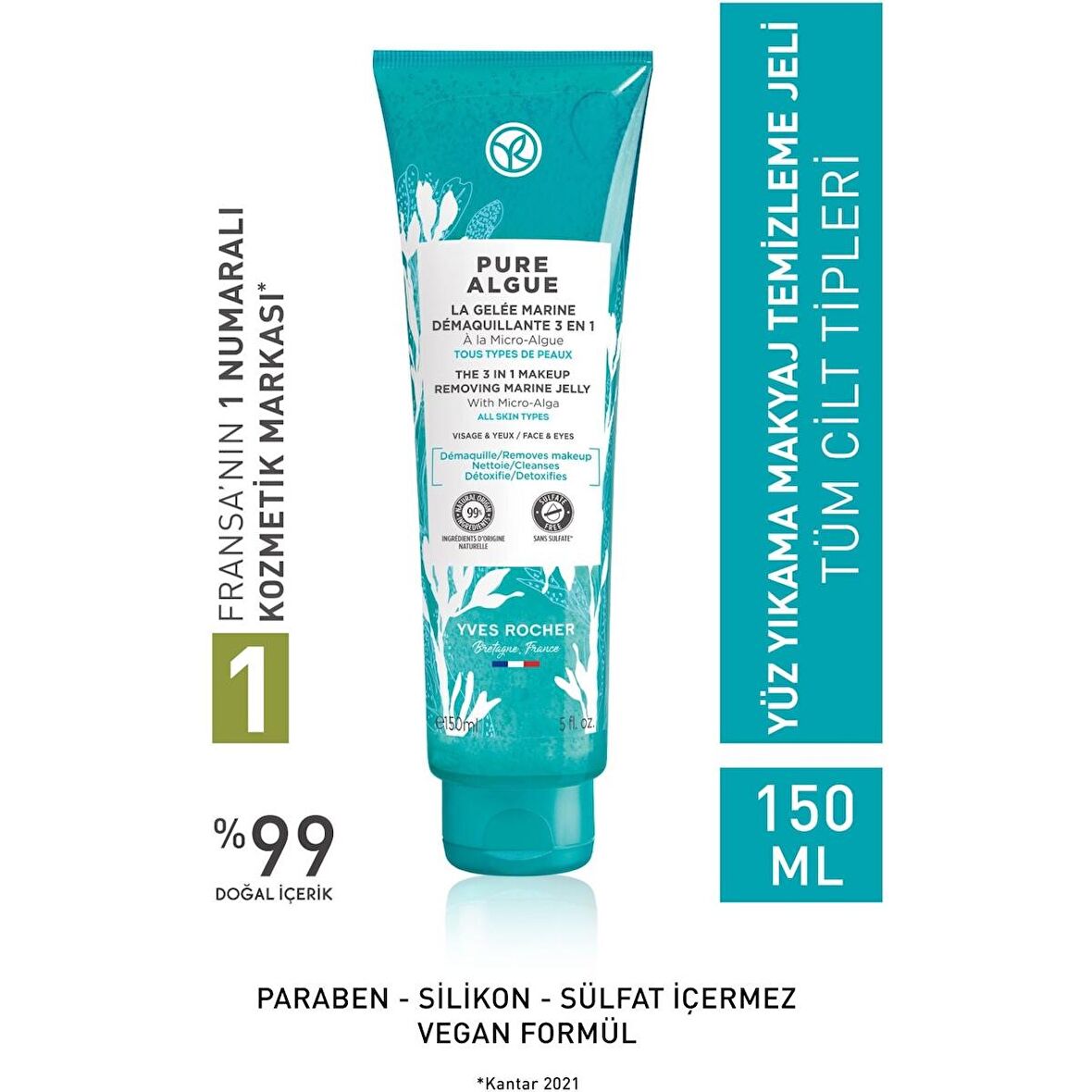 Tüm Ciltler Için Pure Algue Makyaj Temizleyici Yıkama Jeli-150ml 96947