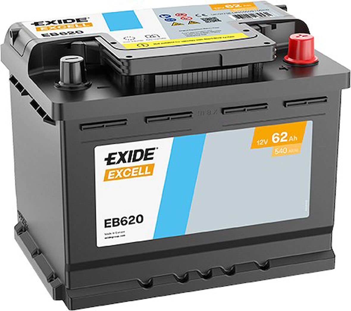 Exide EB620 12V 62Ah 540A Standart Akü ( Üretim Tarihi:2025 )