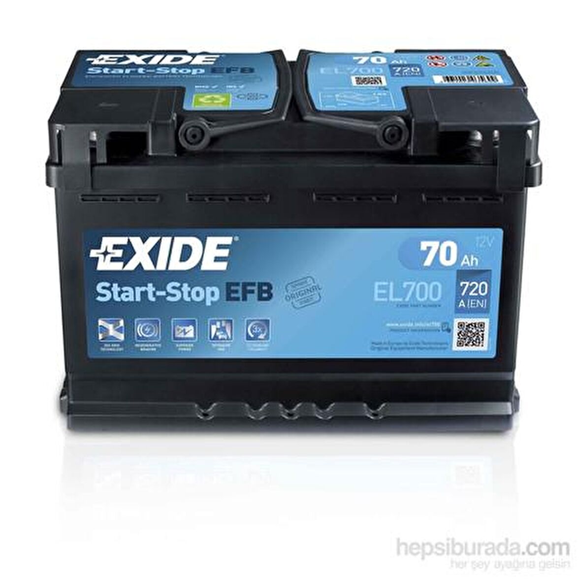 Exide 12V 70Ah 720Cca Efb-Exide Akü