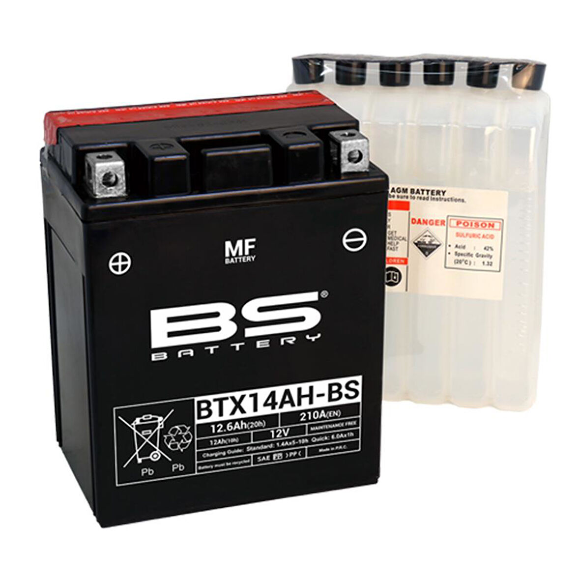 BS BATTERY BTX14AH-BS Motosiklet Aküsü