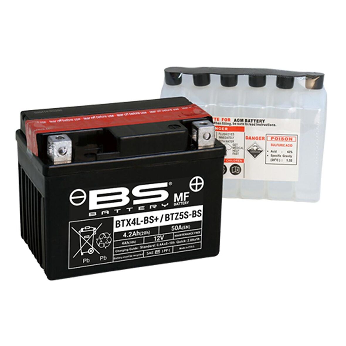 BS BATTERY BTX4L-BS+ / BTZ5S-BS MOTOSİKLET AKÜ