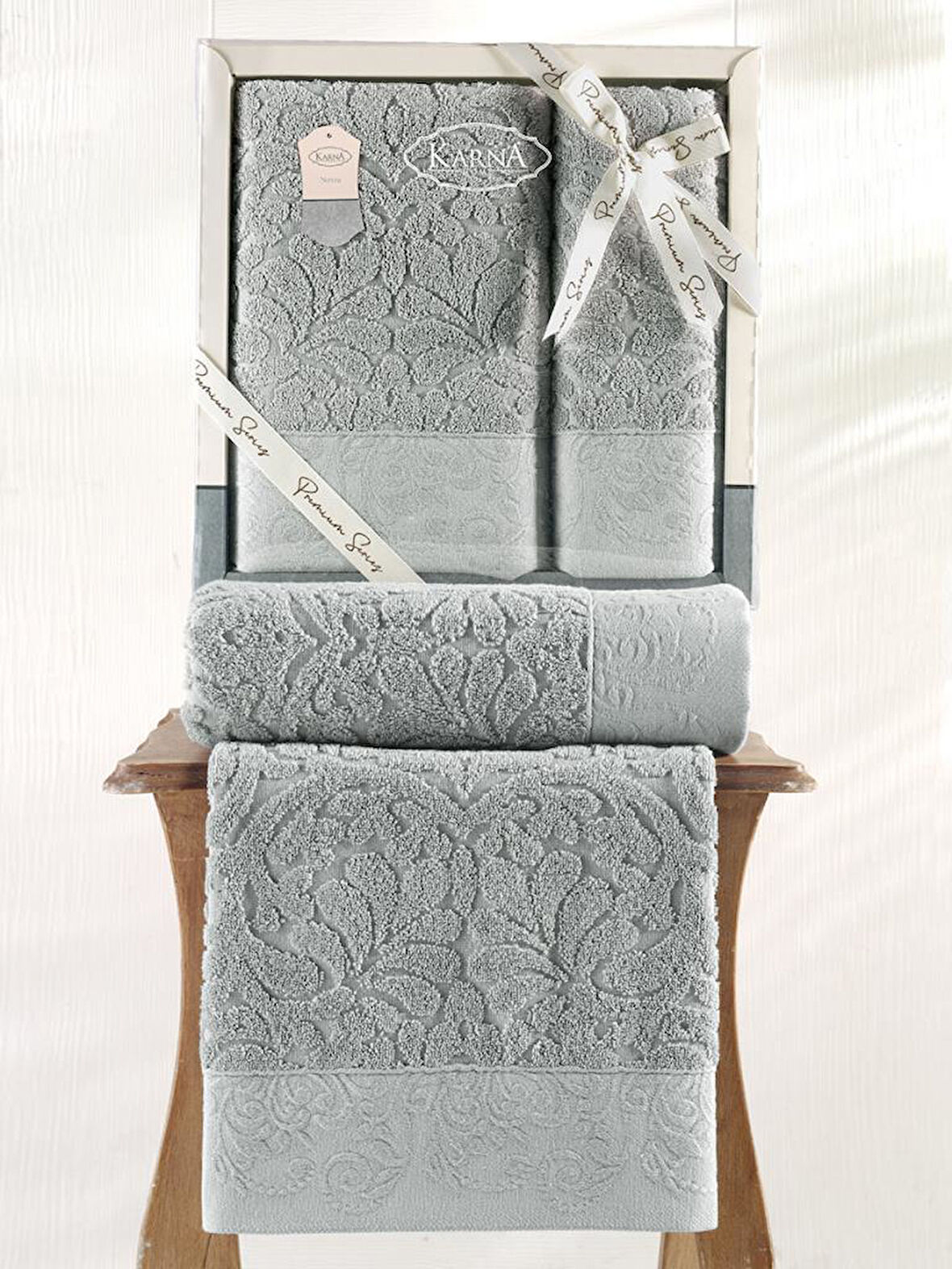 Cotton Jakarlı Novra Havlu Takımı 50x90