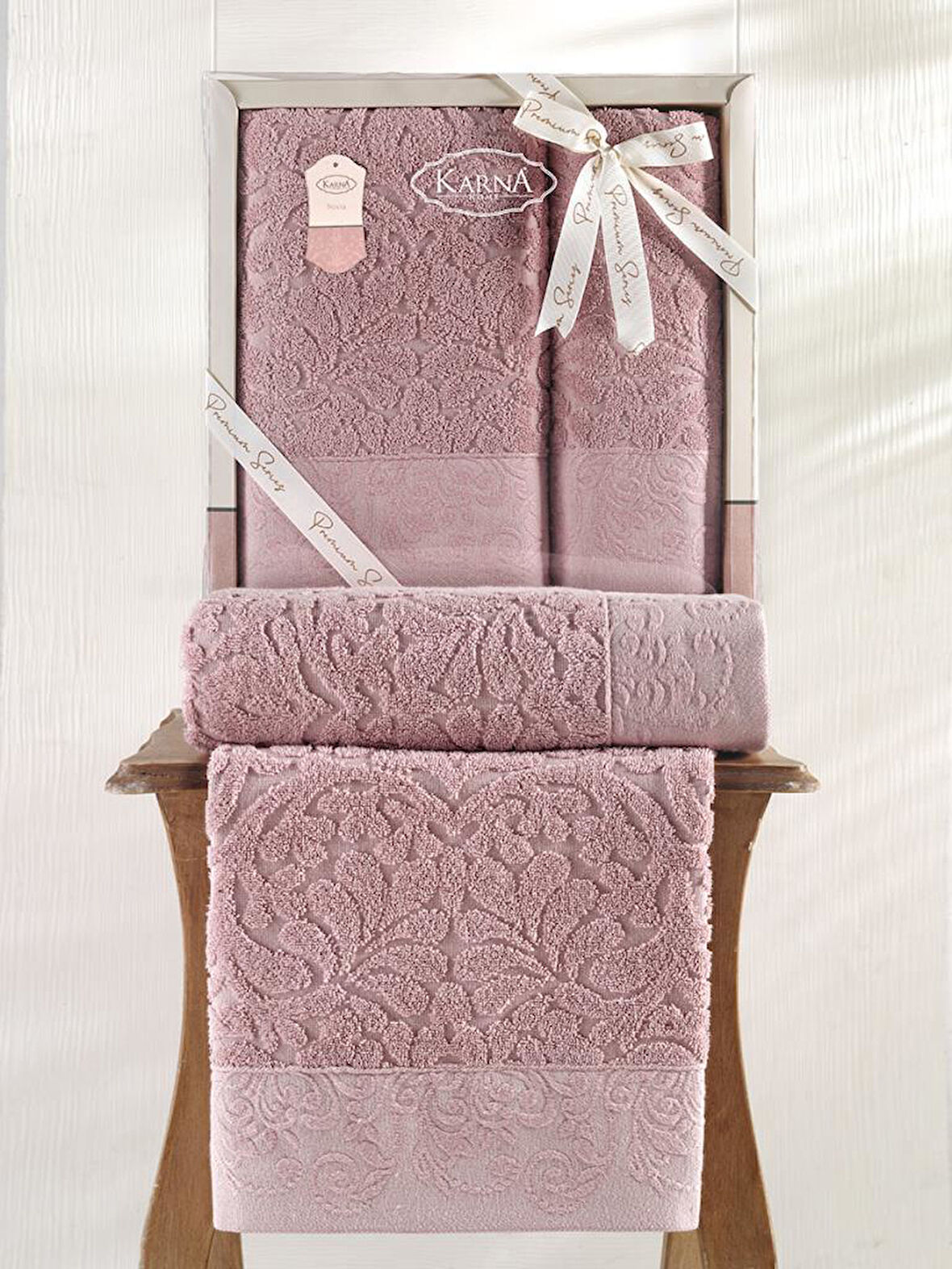 Cotton Jakarlı Novra Havlu Takımı 50x90