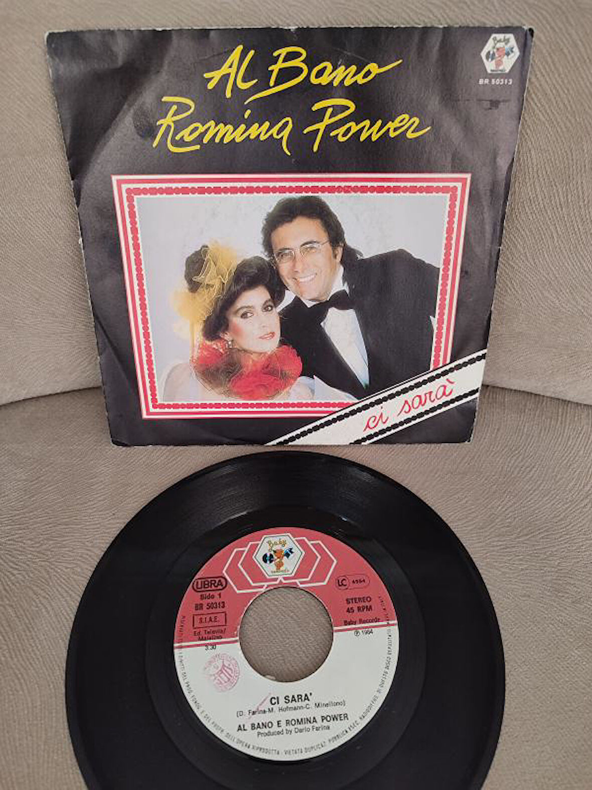 AL BANO & ROMINA POWER - CI SARA - 1984 İtalya Basım 45 LİK PLAK 2. el