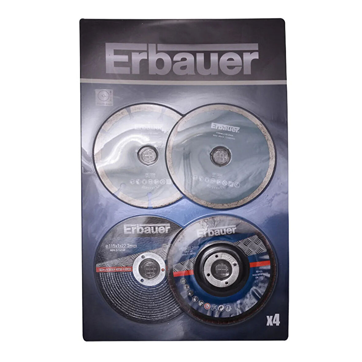 ERBAUER 115 MM TAŞLAMA DİSKİ 4'LÜ PAKET
