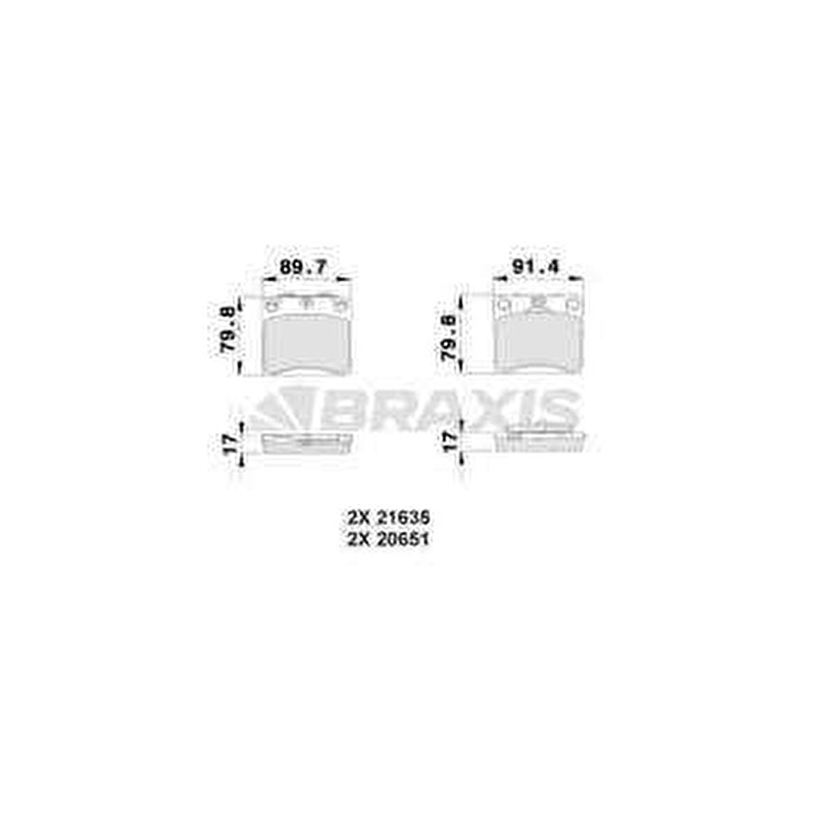 ON FREN BALATASI 15"" TRANSPORTER T4 CARAVELLE 90-03 - BRAXIS AA0152