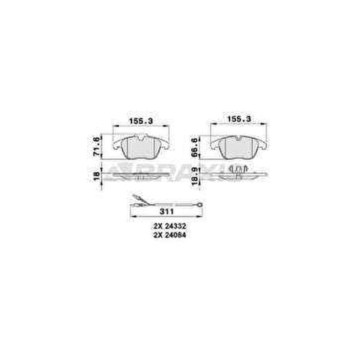 ON FREN BALATASI FISLI C5 III 1.6 16V - 1.8 16V - 2.0 16V - 1.6HDI - 2.0HDI 02 - 08- P407 DW10BTED4 2.0 16V - BRAXIS AB0071