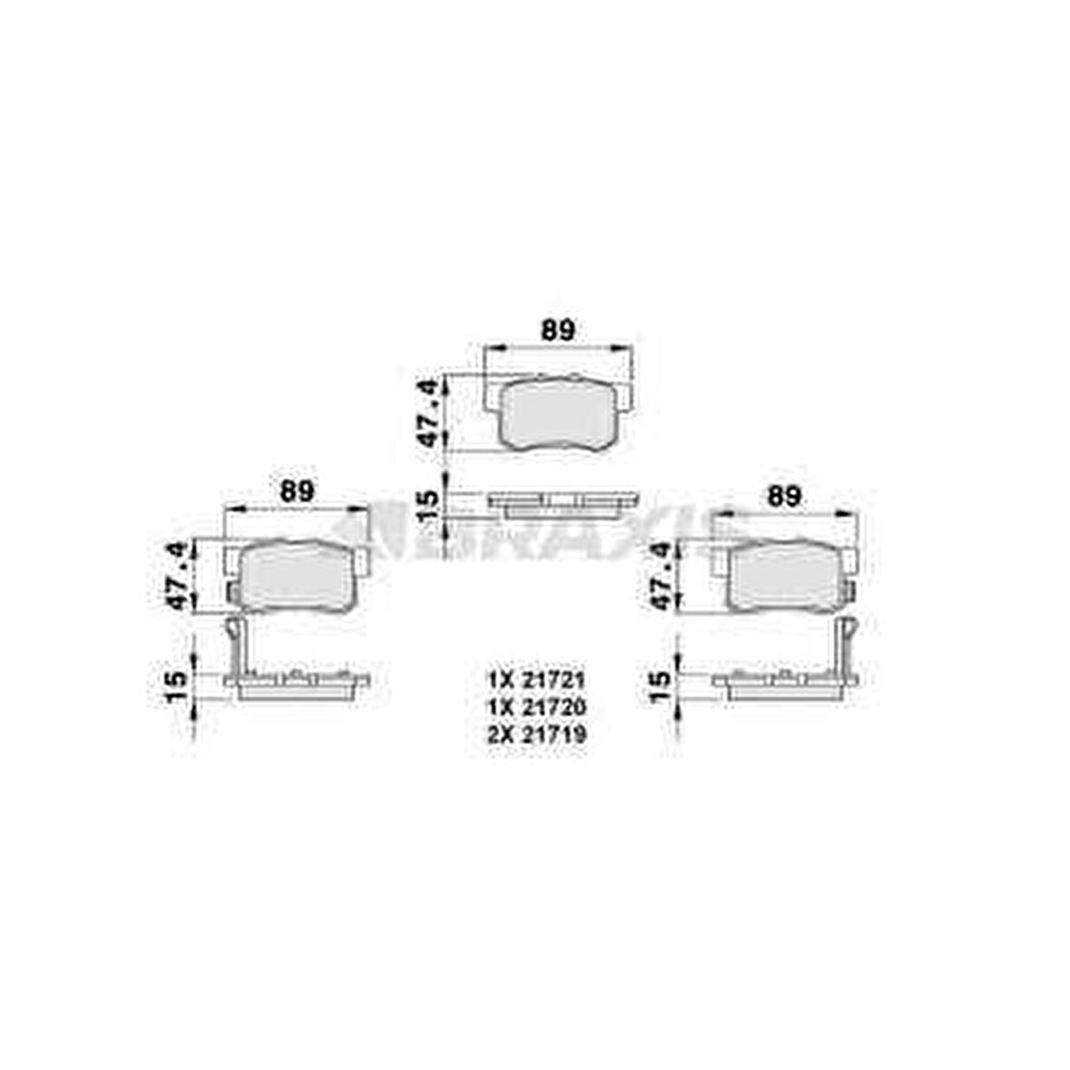 ARKA FREN BALATASI ACCORD 90-98 LEGEND 97-91 PRELUDE 90-96 - BRAXIS AB0076