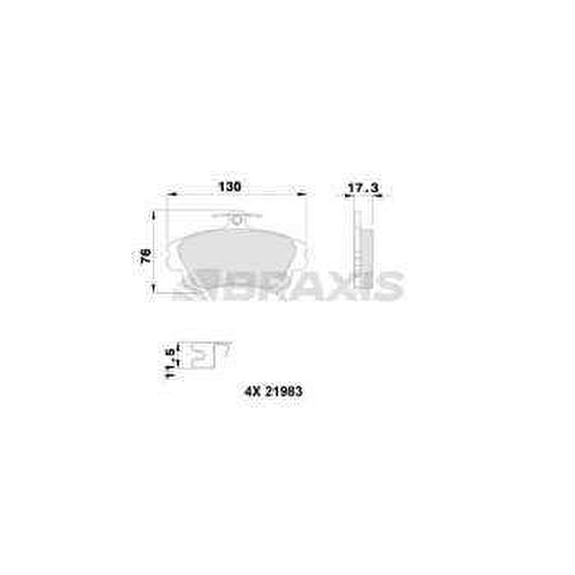 ON FREN BALATASI CARISMA 95-09 1.6 COLT 04- 1.5 - VOLVO  S40 95- - BRAXIS AB0112
