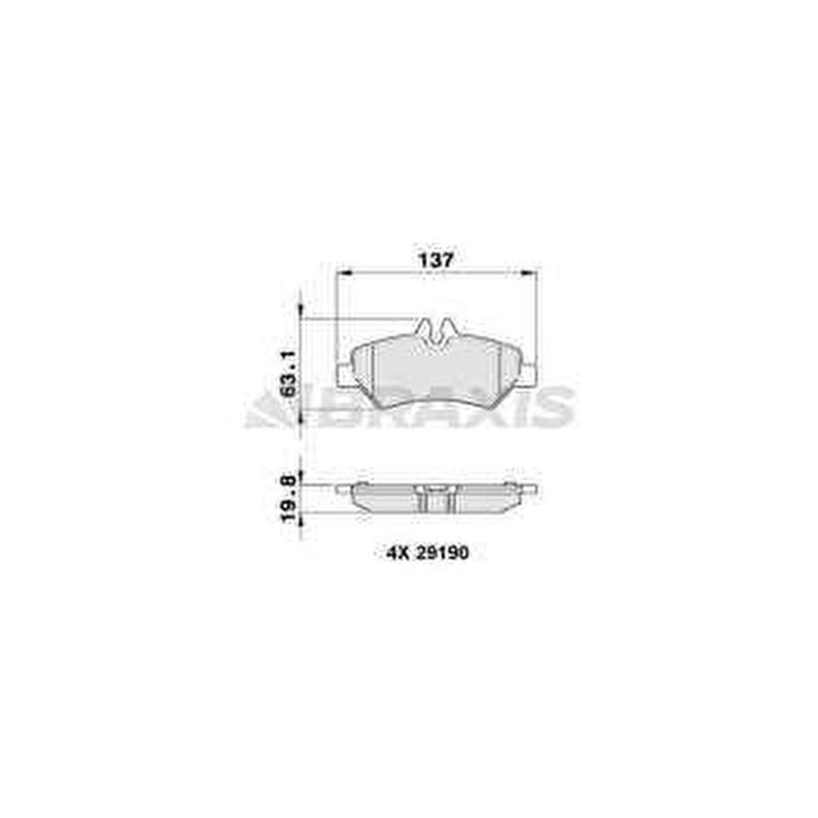 ARKA FREN BALATASI CRAFTER 2.5TDI 2.5TDI 04 - 06  VOLT SPRINTER YM - BRAXIS AA0140