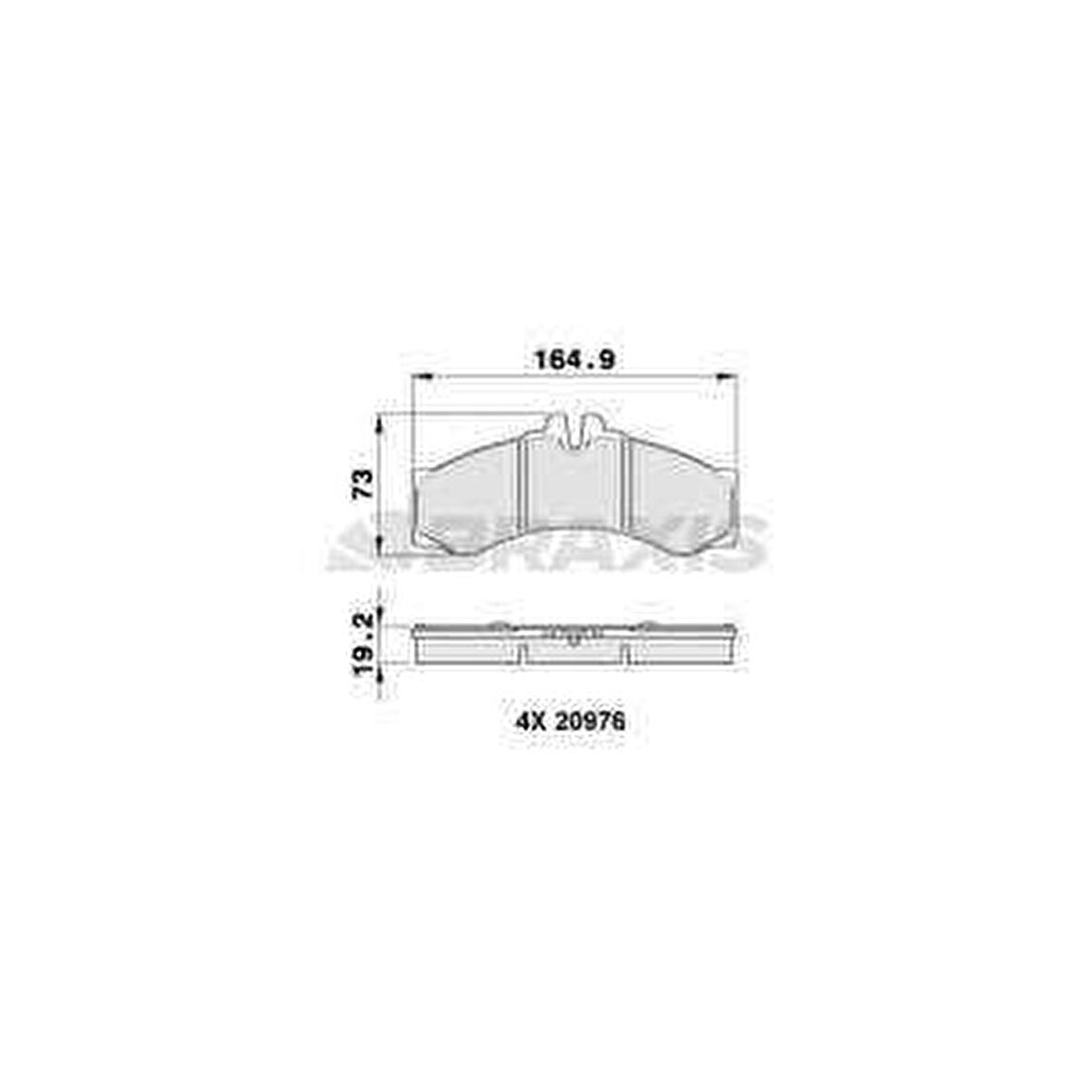 ON - ARKA FREN BALATASI LT28 46 28 35 05.96  SPRINTER 408D 412DTD - BRAXIS AA0142
