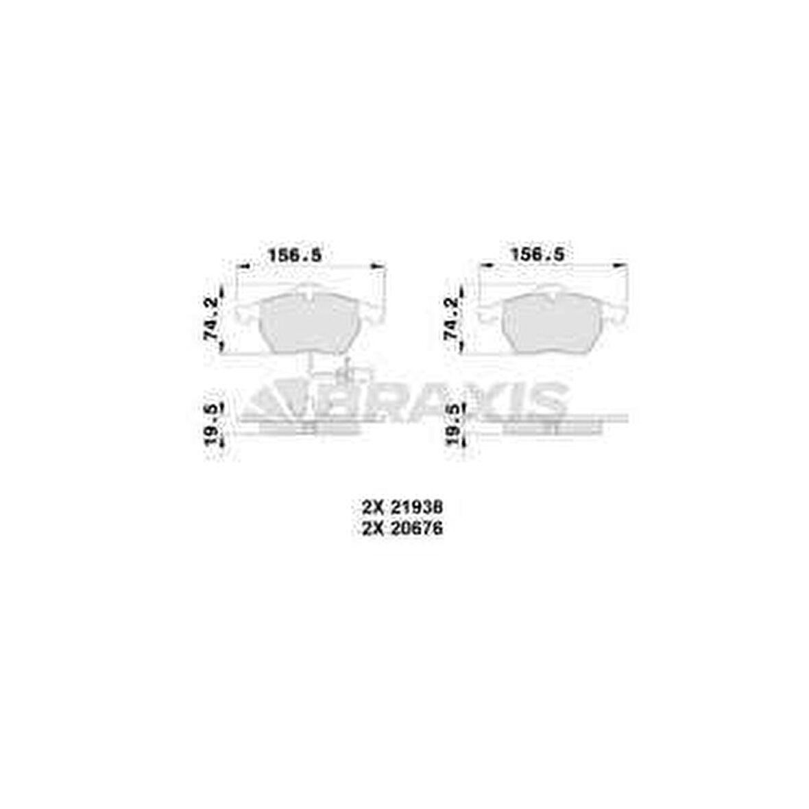 ON FREN BALATASI A4 A6 1.8T 1.9TDI 95- PASSAT 1.8T 1.9TDI 95 00 GOLF IV 1.9TDI SUPERB 02- FISLI - BRAXIS AB0224