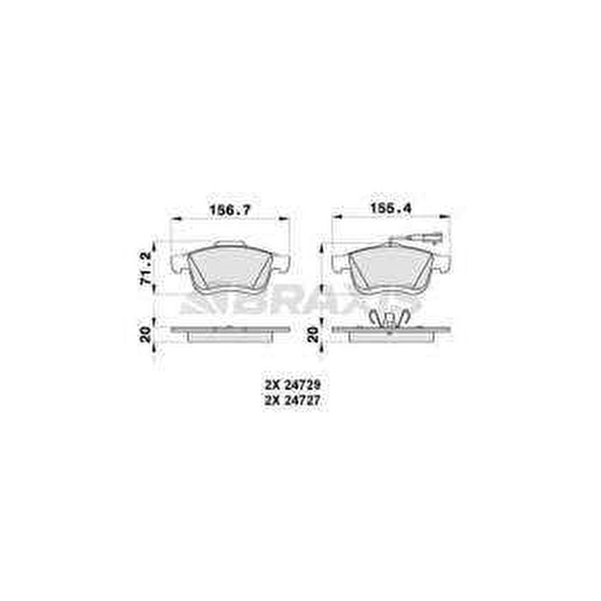 FREN BALATASI ON 500 L 12- DOBLO III 10- - COMBO 12- - BRAXIS AB0264