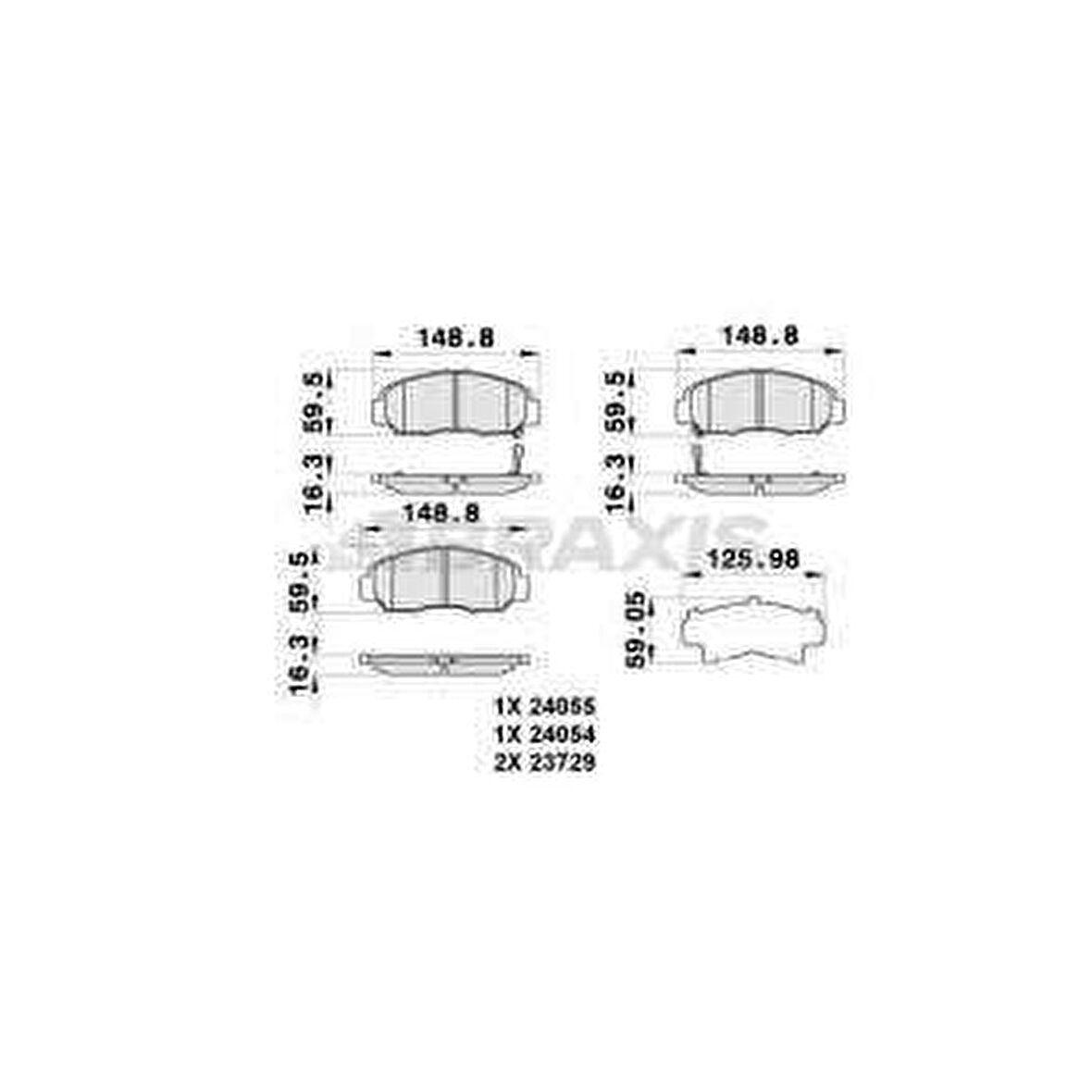 ON FREN BALATASI HONDA CIVIC 1.4-1.6-1.8 HB-SEDAN 2006-2012 - HONDA FRV 2006 -- - BRAXIS AB0286