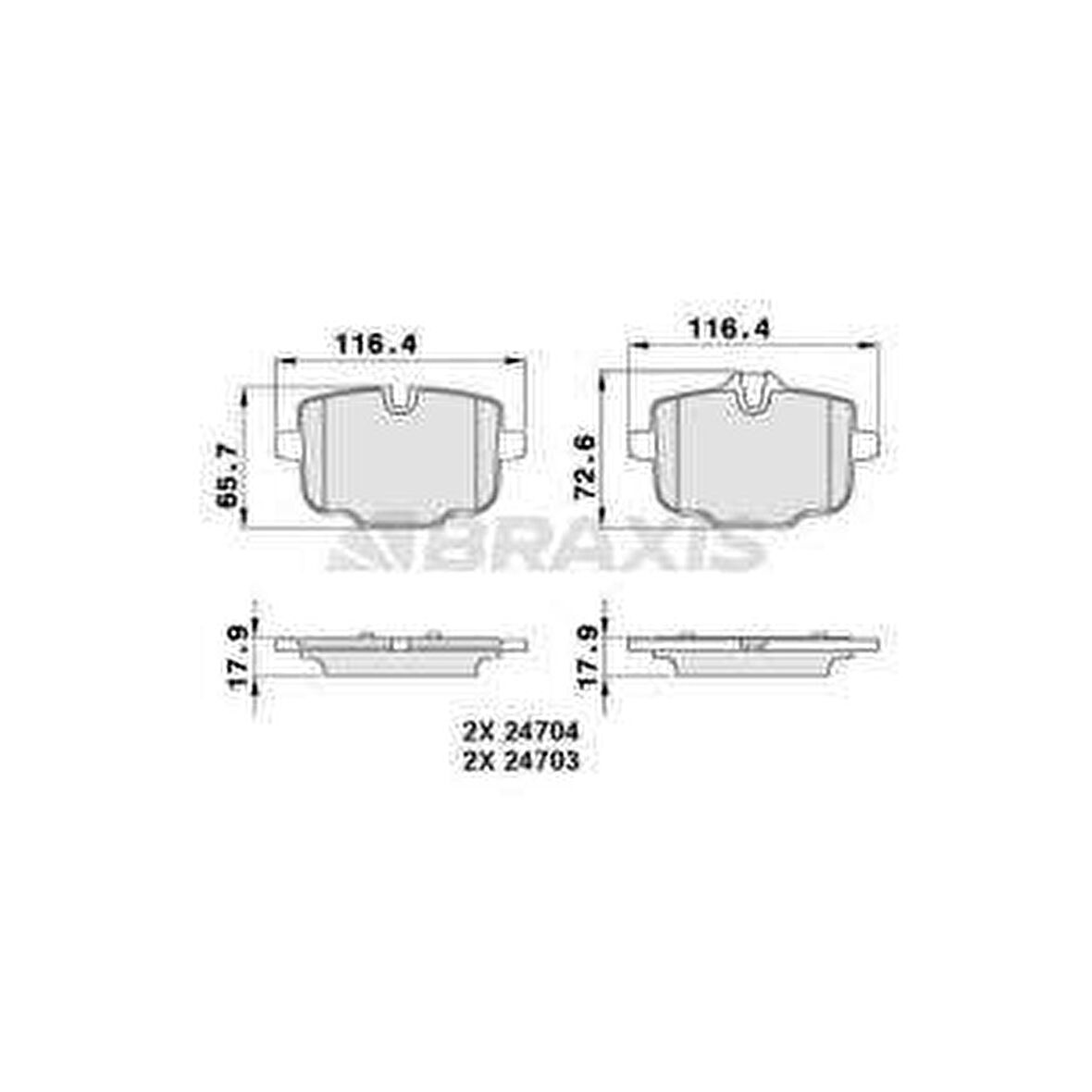 ARKA FREN BALATASI BMW F10 F11 N53 N57 - BRAXIS AA0298