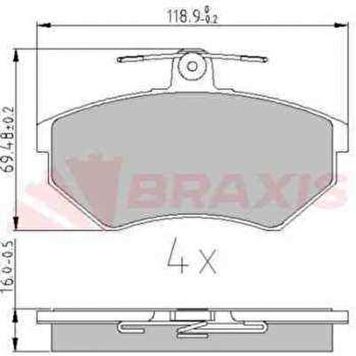 ON FREN BALATASI INCE GOLF II III 84-92 JETTA II 89-92 PASSAT II III 85-97 SCIROCCO II 83-92 INCA 99-01 - BRAXIS AA0607