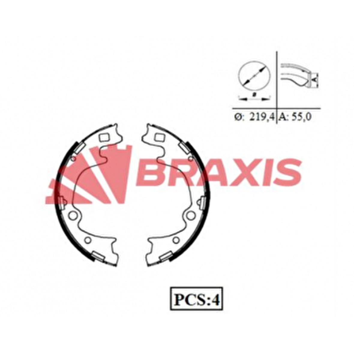 ARKA FREN BALATASI PABUC H100 KAMYONET 2004- BONGO K2500 2004- - BRAXIS AC0094