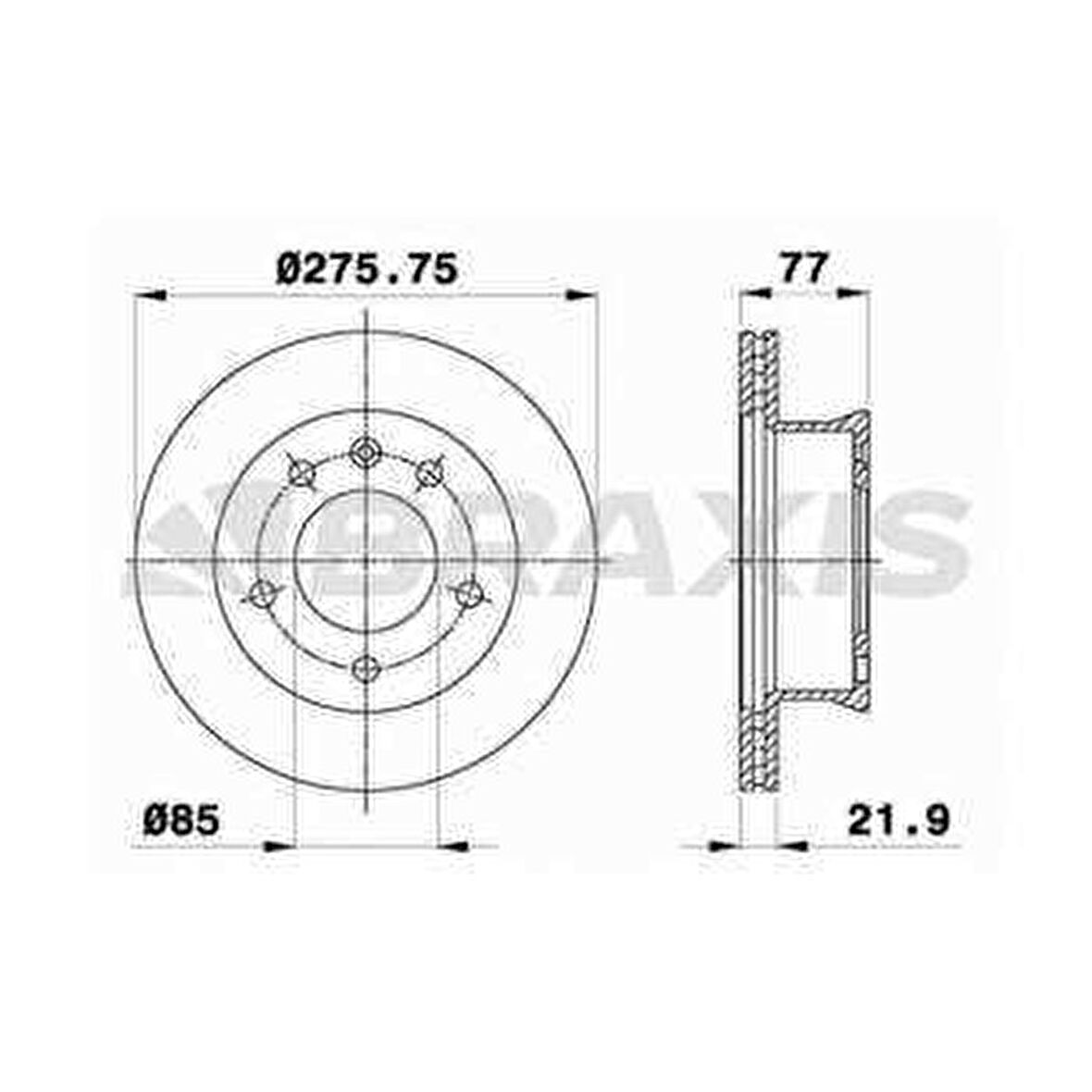 ON FREN DISK AYNASI SPRINTER 208D - 210D - 212D - 214 95- LT28 LT35 LT46 96- - BRAXIS AD0147