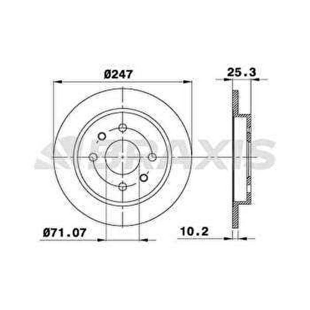 ARKA FREN DISK AYNASI P106 P206 P306 XSARA XSARA II ZX SAXO 1.8 2.0 2.0I 2.0GTI HAVA SOGUTMASIZ - BRAXIS AE0097