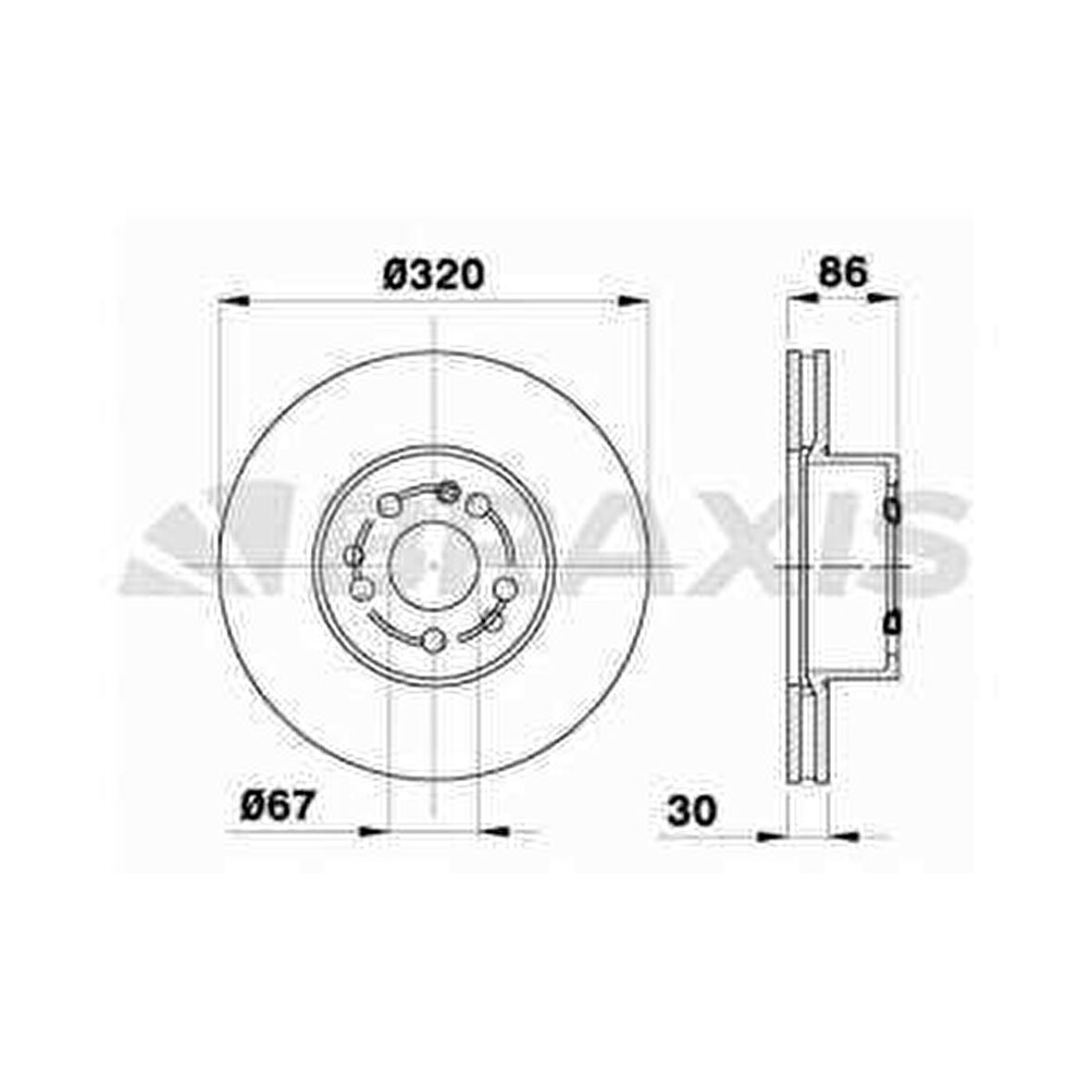 FREN DISKI ON S-CLASS W140 93-98 C140 92-99 - BRAXIS AD1034