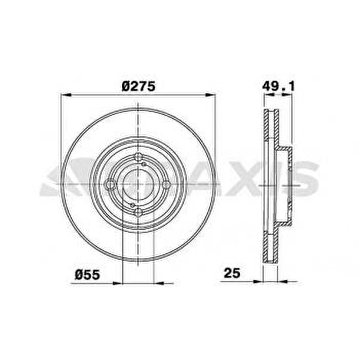 ON FREN DISKI AYNASI HAVALI TOYOTA COROLLA 1.4 D4D 2003-2007 275X4 - BRAXIS AE0284