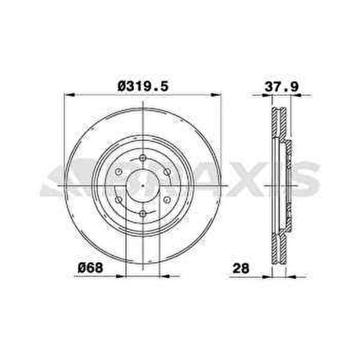 ON FREN DISK AYNASI NAVARA D40 2.5 DCI 2.5 DCI 4WD 3.0 DCI 3.0 DCI 05=- 17 INC JANT ICIN HAVA KAN - BRAXIS AE0277
