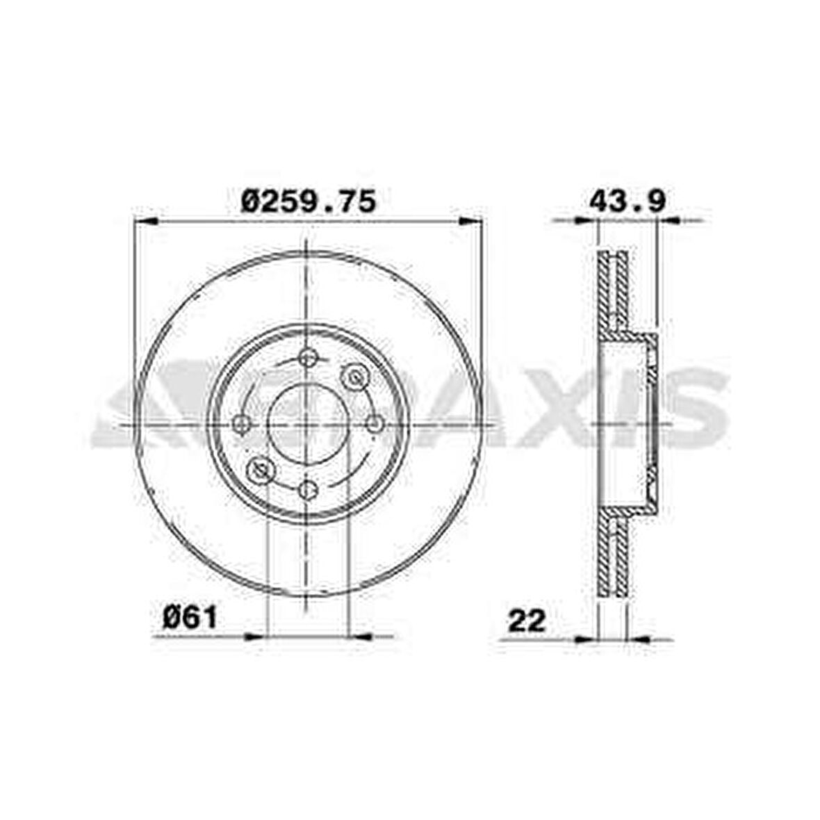 ON FREN DISK AYNASI HAVALI MICRA K12 03-10 NOTE 06-12 CLIO III 06-10 MODUS 04- 260X4 - BRAXIS AE0010