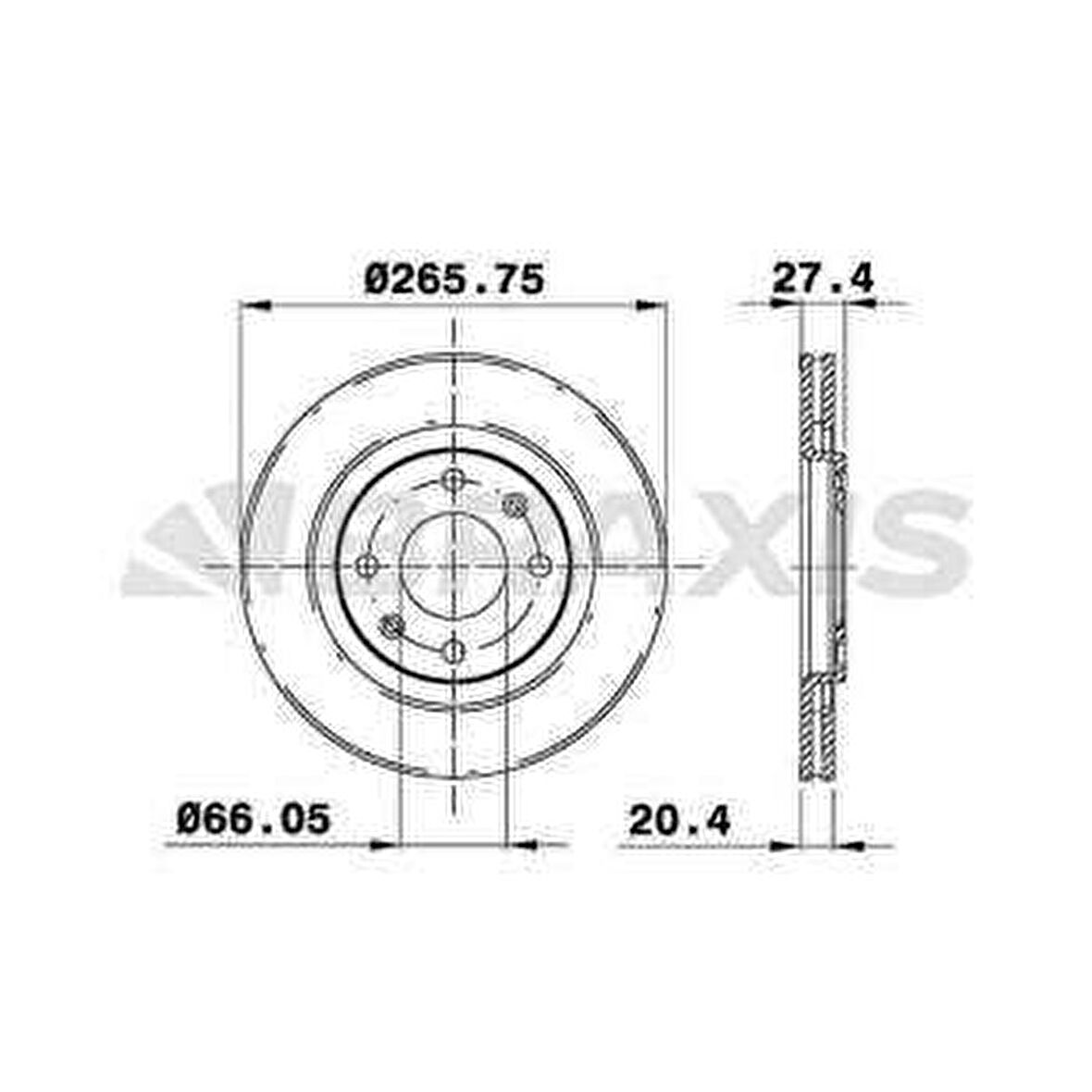ON FREN DISK AYNASI HAVALI PARTNER BERLINGO - 03 1.4I 1.8D 1.9D P306 XSARA ZX BX XANTIA XSARA PICAS - BRAXIS AE0019