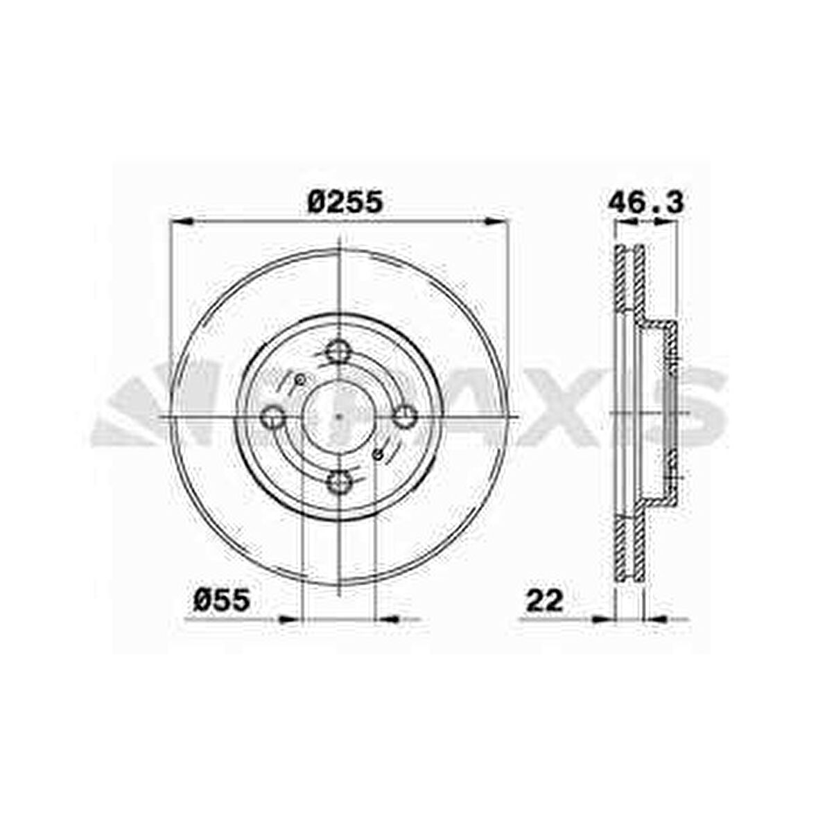 ON FREN DISK AYNASI HAVALI YARIS VVT I 06-13 KAMPANALI 255X4 - BRAXIS AE0297