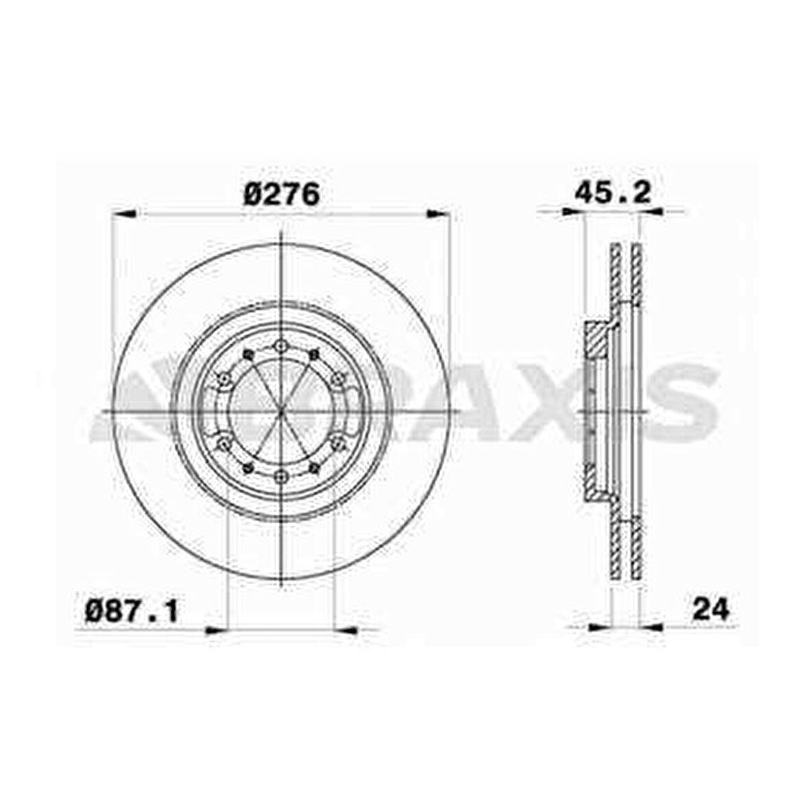 ON FREN DISK AYNASI HAVALI L200 06-10 4WD PAJERO 90- 3.0 3.5 V6 276X6 - BRAXIS AE0218