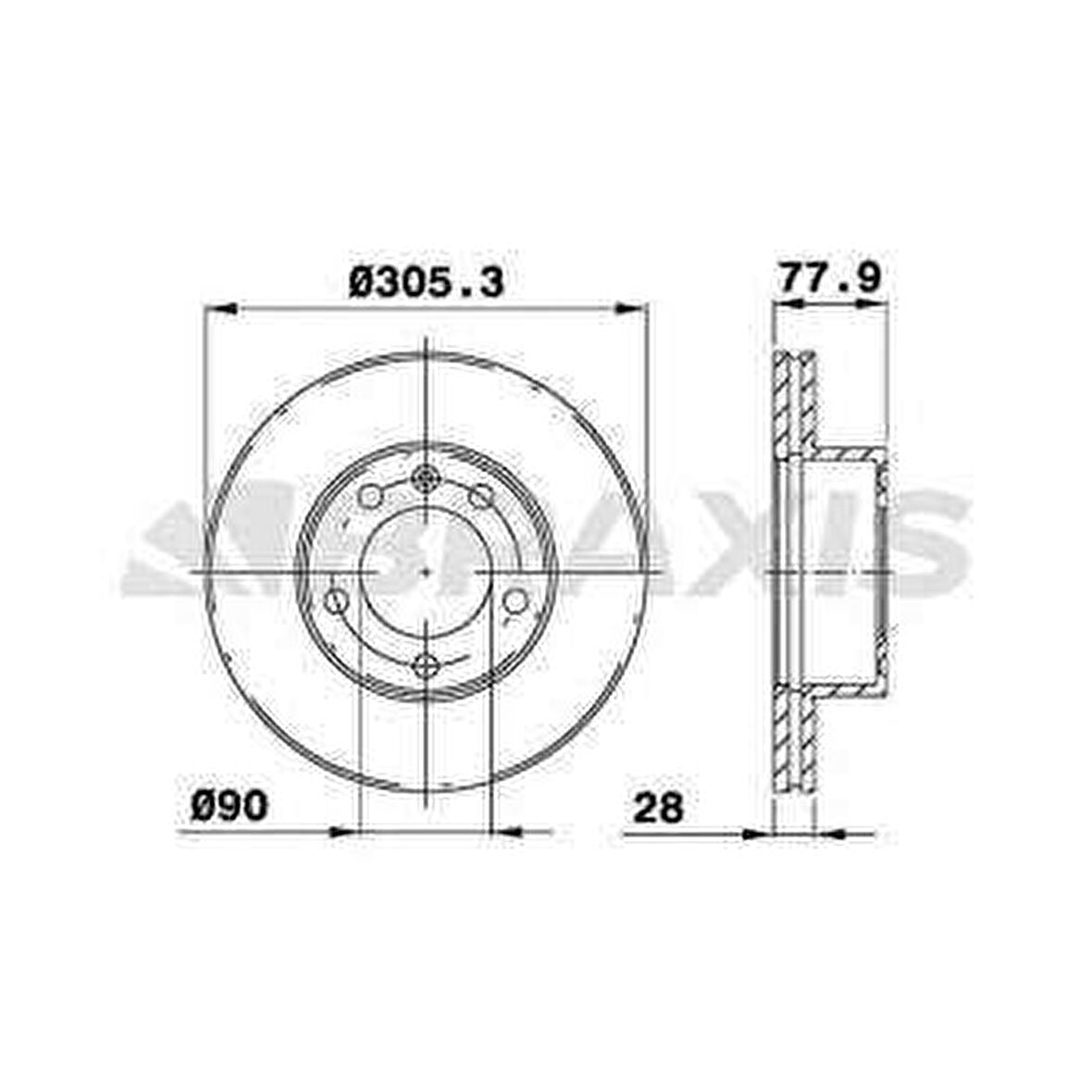 ON FREN DISK AYNASI HAVALI MASTER II MOVANO 2.2 - 2.5DCI - 2.8 16 JANT 5 BIJON - BRAXIS AD0119