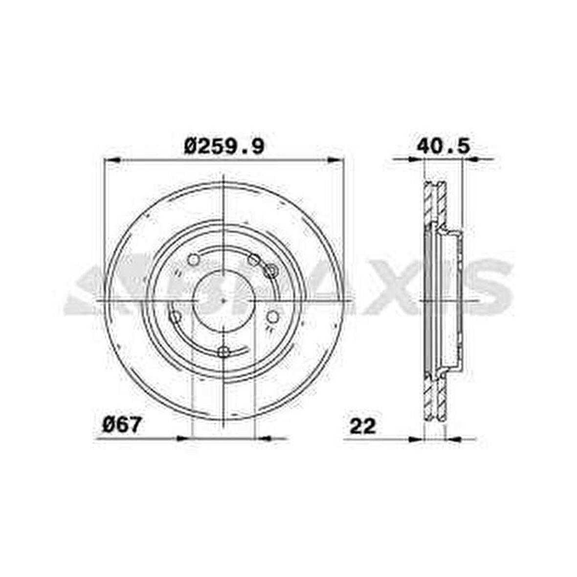 FREN DISKI ON HAVALANDIRMALI A-CLASS W168 97-04 - BRAXIS AE0088