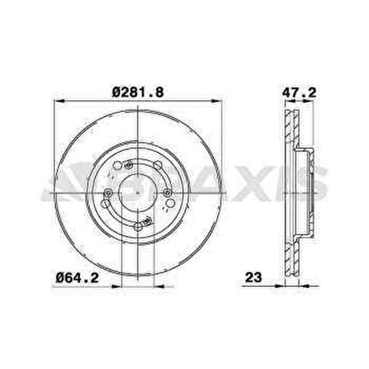 ON FREN DISKI AYNASI HAVALI CIVIC 2006 2012 CRV 2002 2006 CIVIC 1.6 2016 -- FC KASA 282X5 - BRAXIS AE0148