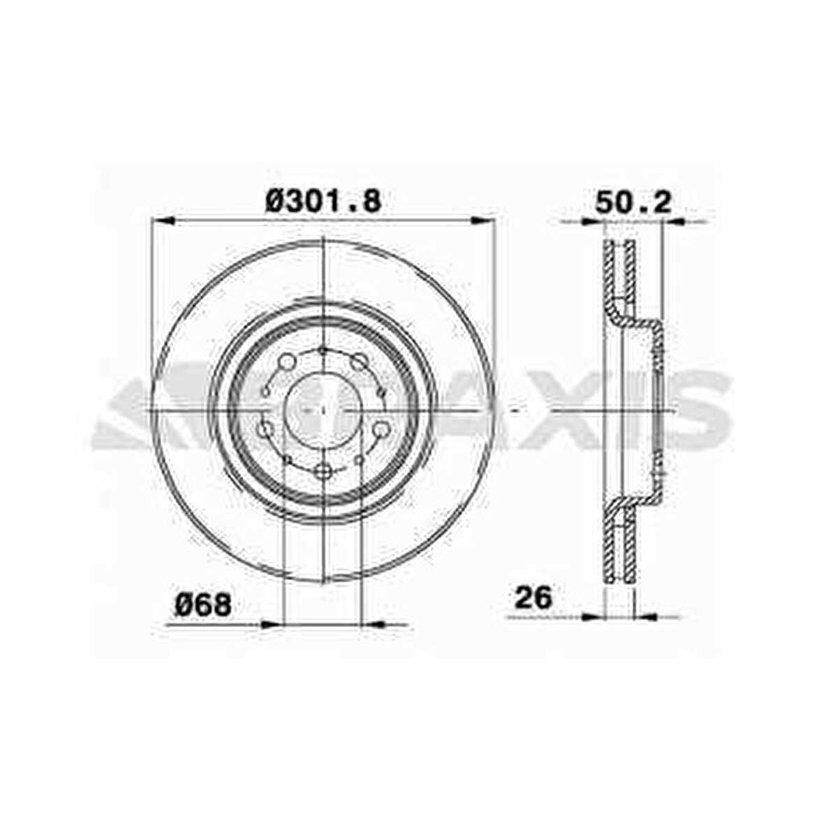 ON FREN DISK AYNASI HAVALI  S70 96- V70 C70 98- 850 91- - BRAXIS AE0400