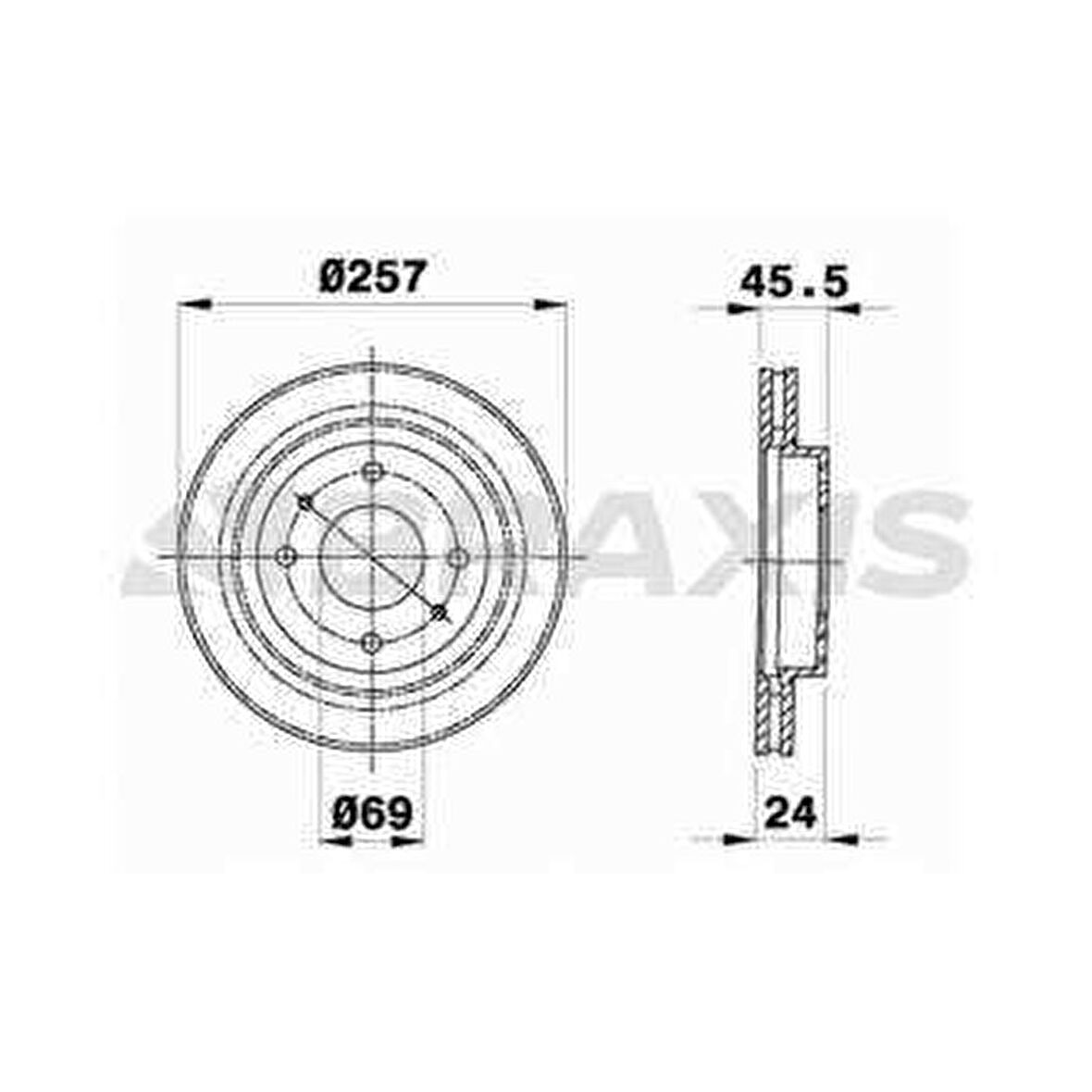ON FREN DISK AYNASI 257MM ELANTRA 1.6 1.8 2000 2006 MATRIX 1.5 CRDI 1.6 1.8 2001- - BRAXIS AE0405