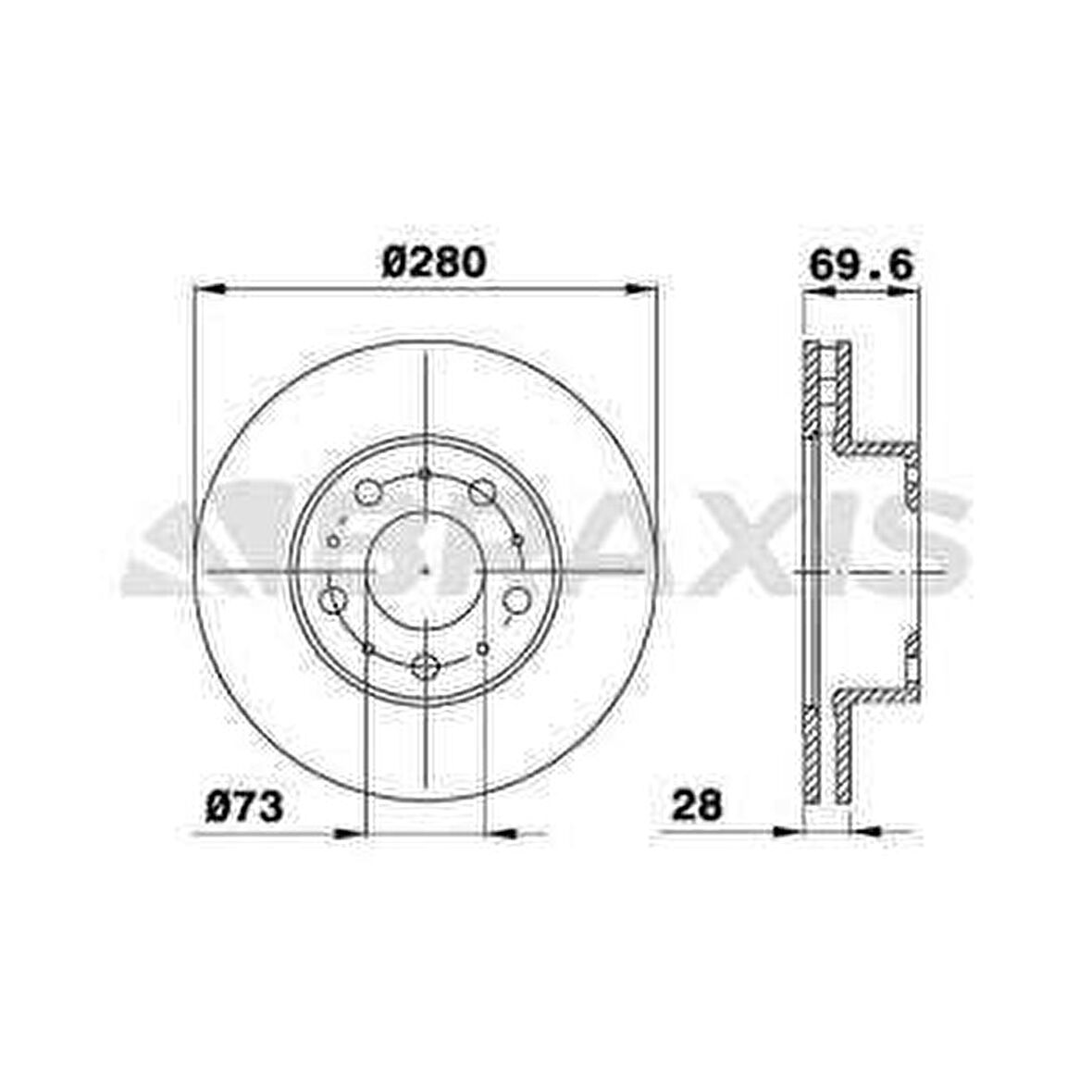 ON FREN DISK AYNASI BOXER III JUMPER III DUCATO III 14Q 15 JANT - CAP 280MM KALINLIK 28MM HAV - BRAXIS AE0176