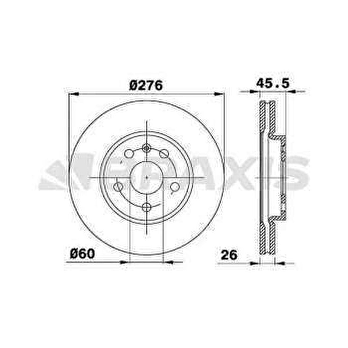ON FREN DISKI 15 INCH 276mm ASTRA J 10- CRUZE10- AVEO T300 - BRAXIS AE0201
