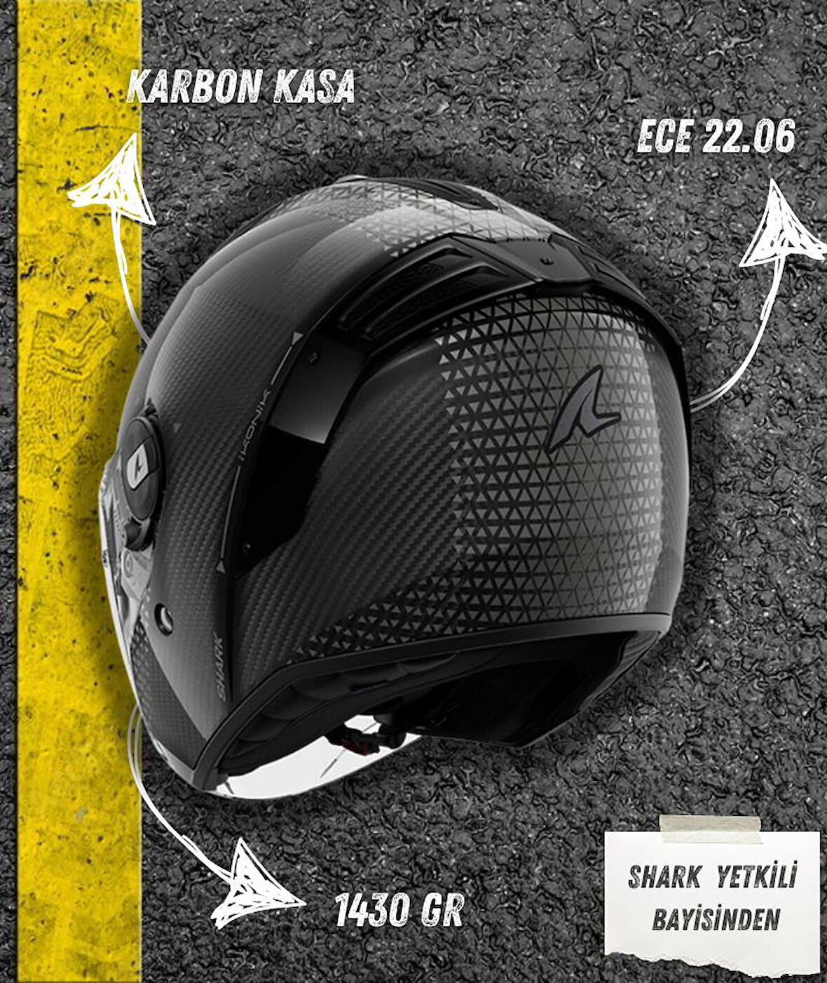 Shark Rs Jet Carbon Ikonik Kapalı Kask