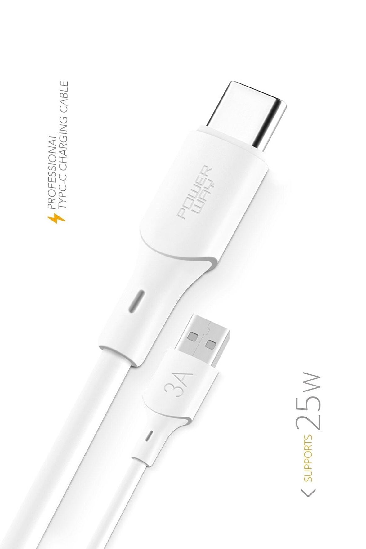 Powerway Qc3A 25W Type C To Usb Şarj Ve Data Kablosu 