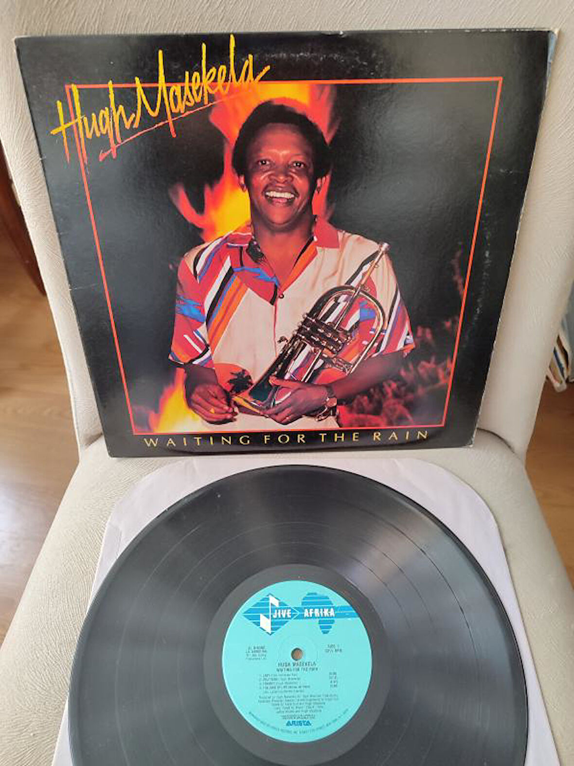 HUGH MASEKELA -  Waiting For The Rain - 1985 USA Basım Albüm - Acid Jazz 2. el