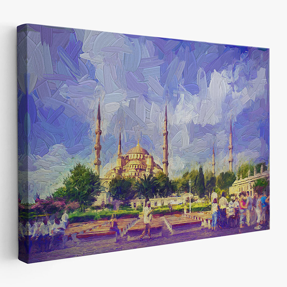 Sultan Ahmet Camii Yağlıboya Görünüm Dekoratif Kanvas Duvar Tablosu-3671