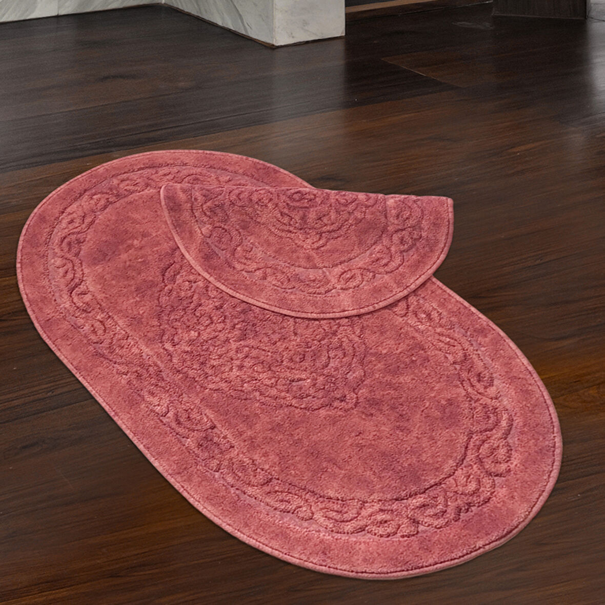 Damaks Oval Pamuklu 2 Li Banyo Paspası