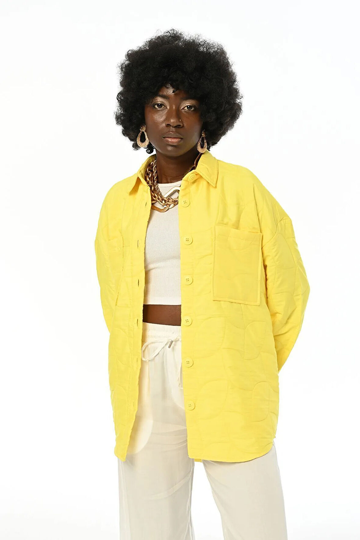 KADIN GEOMETRİK DESENLİ GÖMLEK