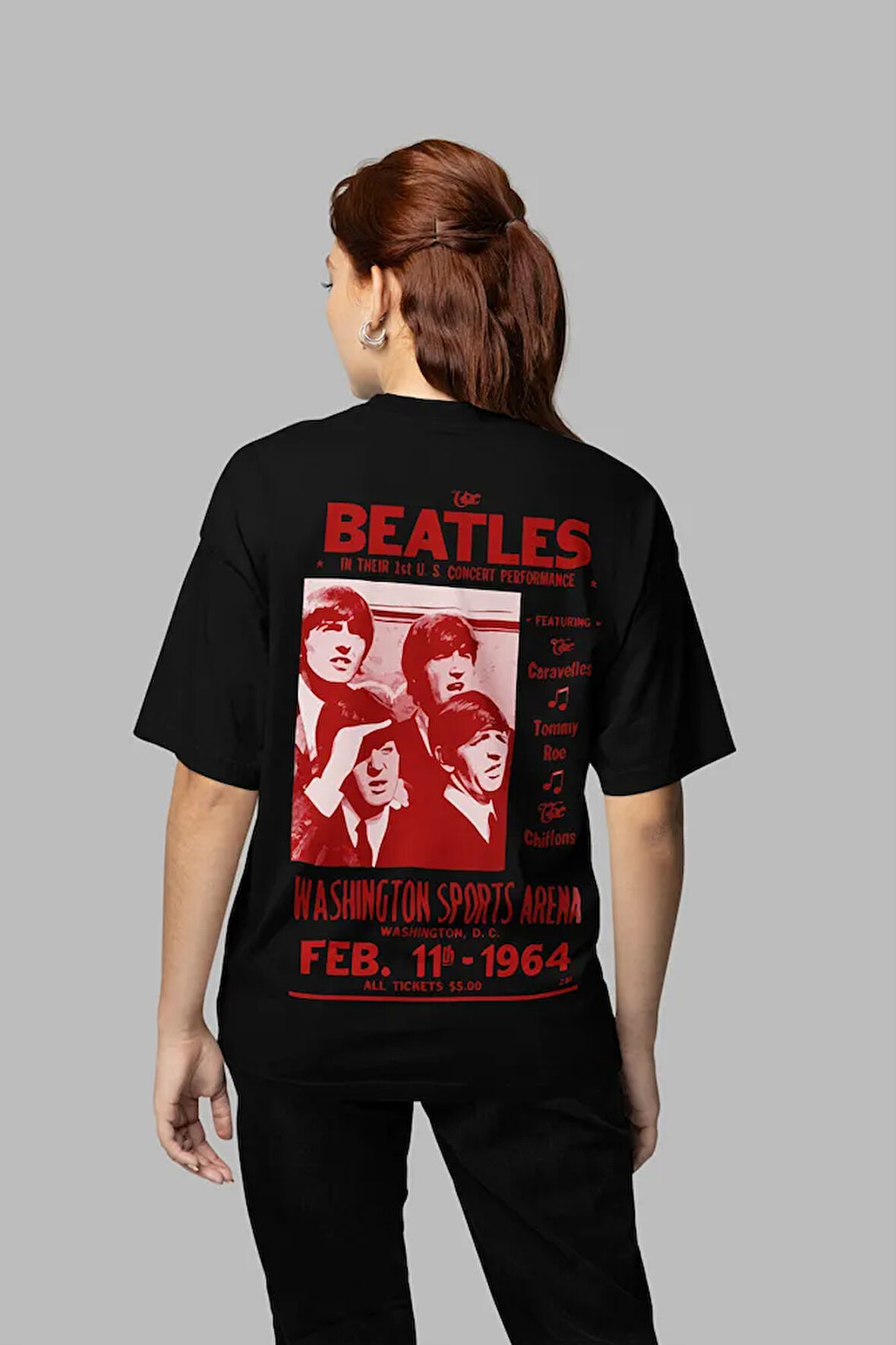 The Beatles 1964 Baskılı Unisex Oversize Müzik Grubu Sweatshirt